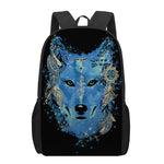 Native American Spiritual Wolf Print 17 Inch Backpack