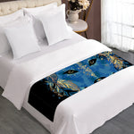 Native American Spiritual Wolf Print Bed Runner