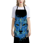 Native American Spiritual Wolf Print Bib Apron With Pocket