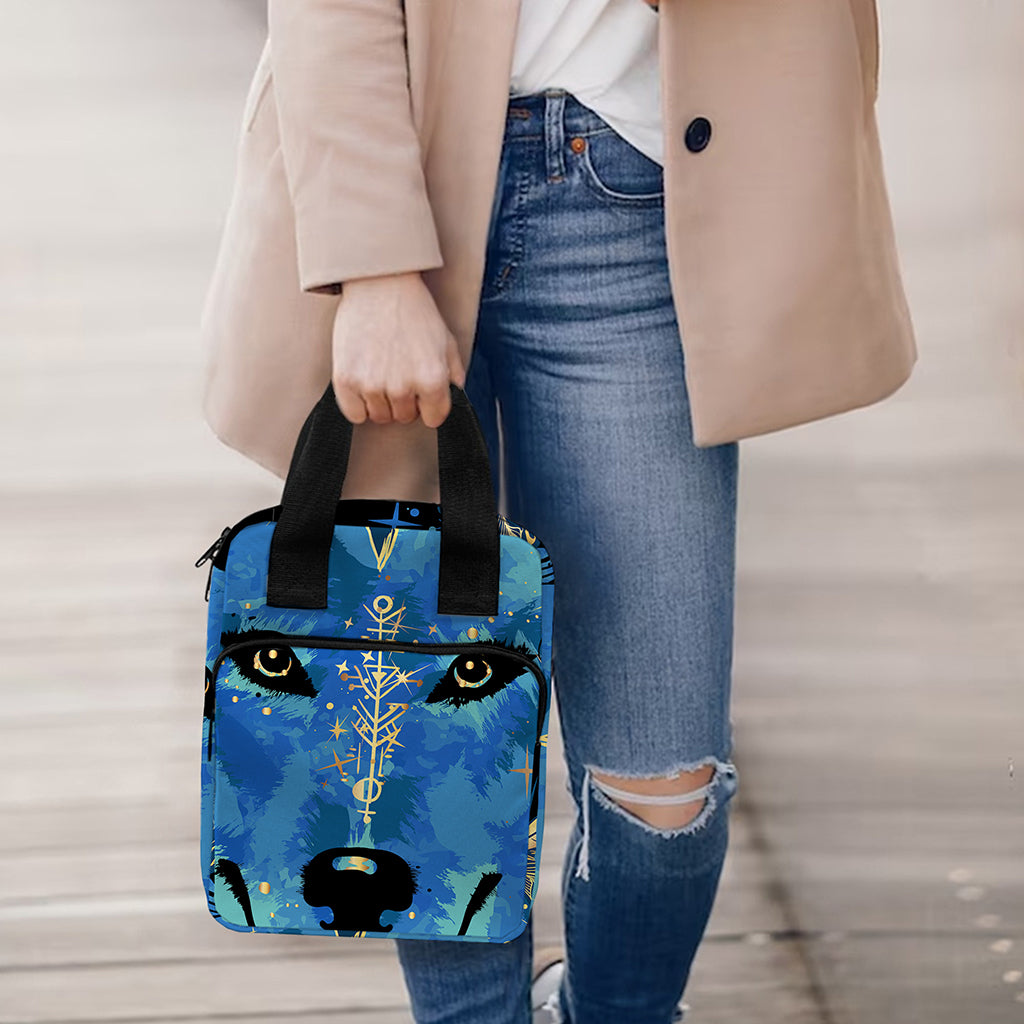Native American Spiritual Wolf Print Bible Tote Bag