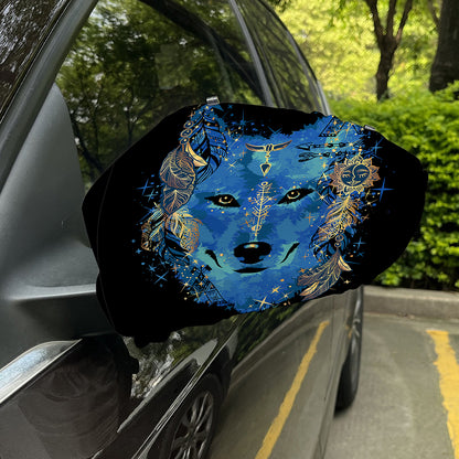 Native American Spiritual Wolf Print Car Side Mirror Covers