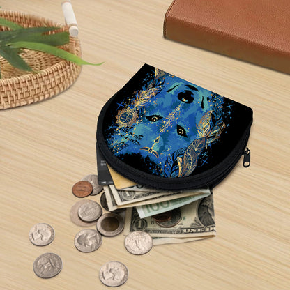 Native American Spiritual Wolf Print Coin Purse