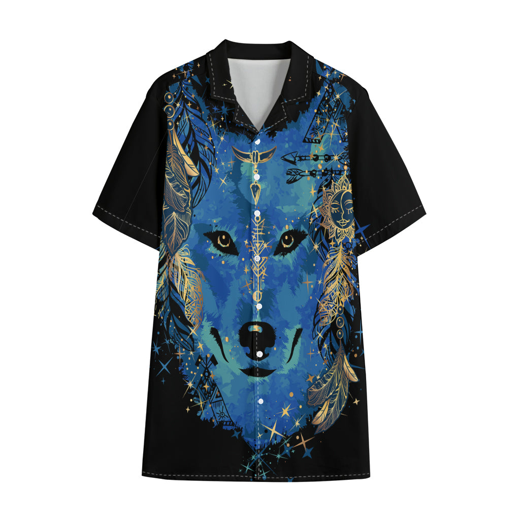 Native American Spiritual Wolf Print Cotton Hawaiian Shirt