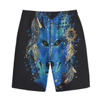 Native American Spiritual Wolf Print Cotton Shorts