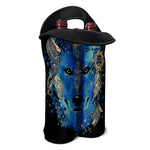 Native American Spiritual Wolf Print Double Neoprene Wine Tote