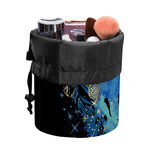 Native American Spiritual Wolf Print Drawstring Makeup Bag