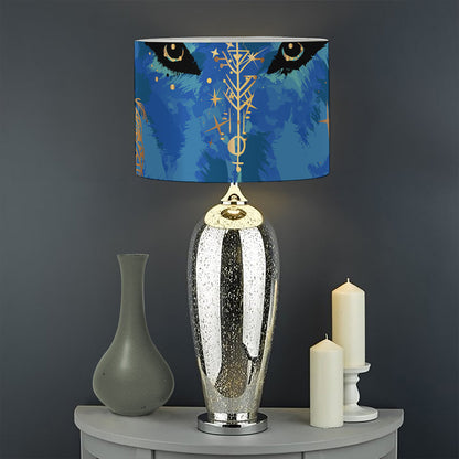 Native American Spiritual Wolf Print Drum Lamp Shade