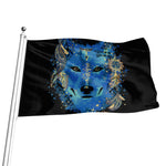 Native American Spiritual Wolf Print Flag