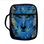 Native American Spiritual Wolf Print Front Pocket Bible Bag