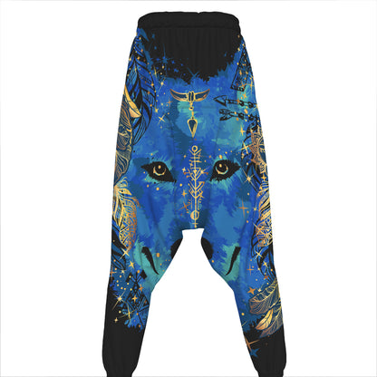 Native American Spiritual Wolf Print Hammer Pants