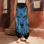 Native American Spiritual Wolf Print Harem Pants