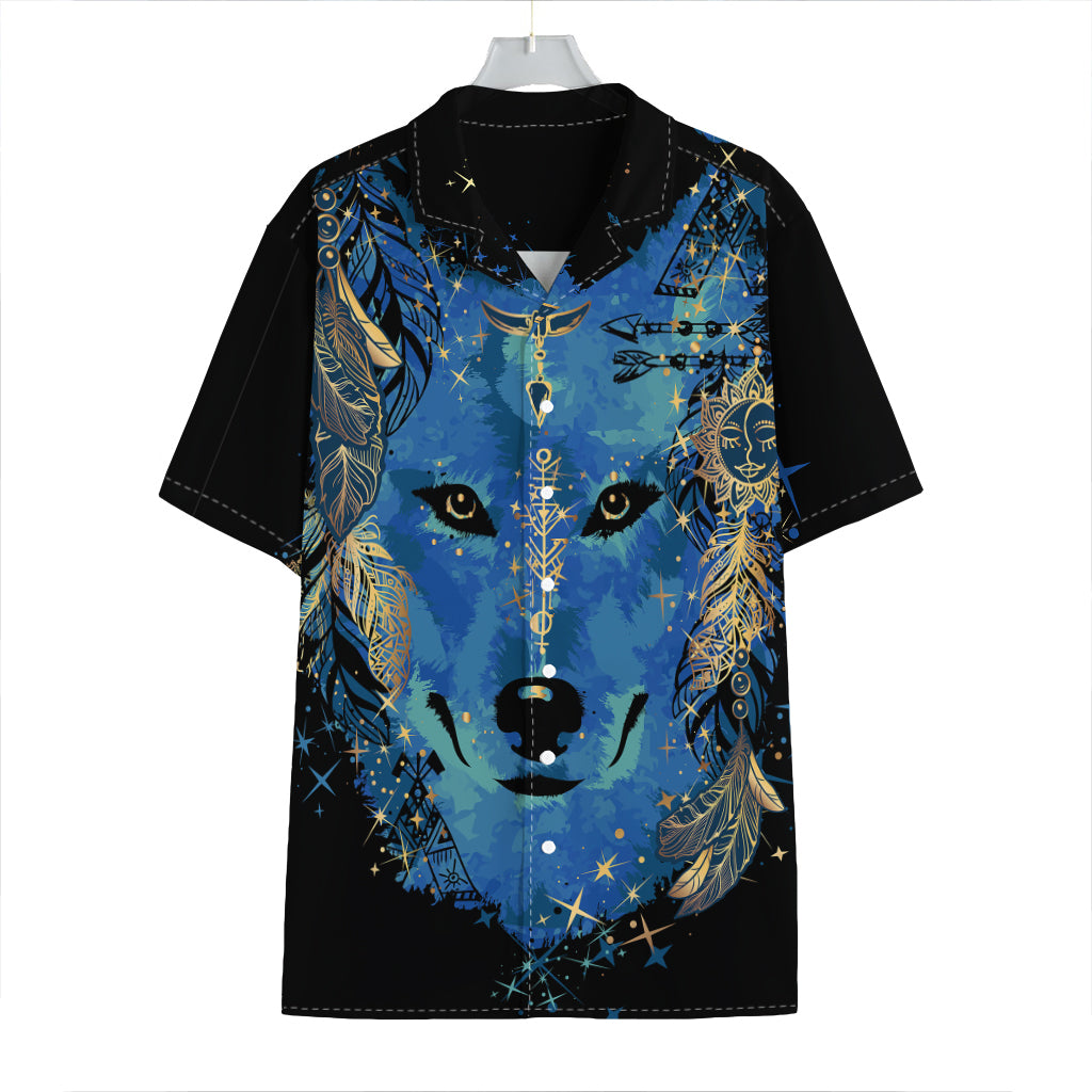 Native American Spiritual Wolf Print Hawaiian Shirt