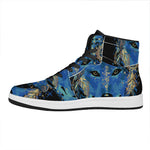 Native American Spiritual Wolf Print High Top Leather Sneakers