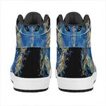Native American Spiritual Wolf Print High Top Leather Sneakers