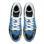 Native American Spiritual Wolf Print High Top Leather Sneakers