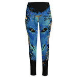 Native American Spiritual Wolf Print High-Waisted Pocket Leggings