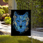 Native American Spiritual Wolf Print House Flag