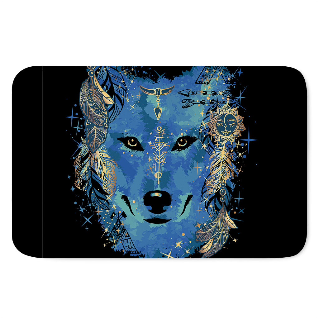 Native American Spiritual Wolf Print Indoor Door Mat