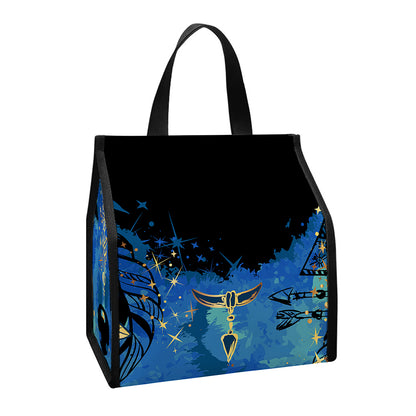Native American Spiritual Wolf Print Insulated Lunch Tote