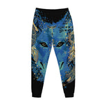 Native American Spiritual Wolf Print Jogger Pants