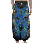 Native American Spiritual Wolf Print Lantern Pants