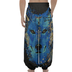 Native American Spiritual Wolf Print Lantern Pants
