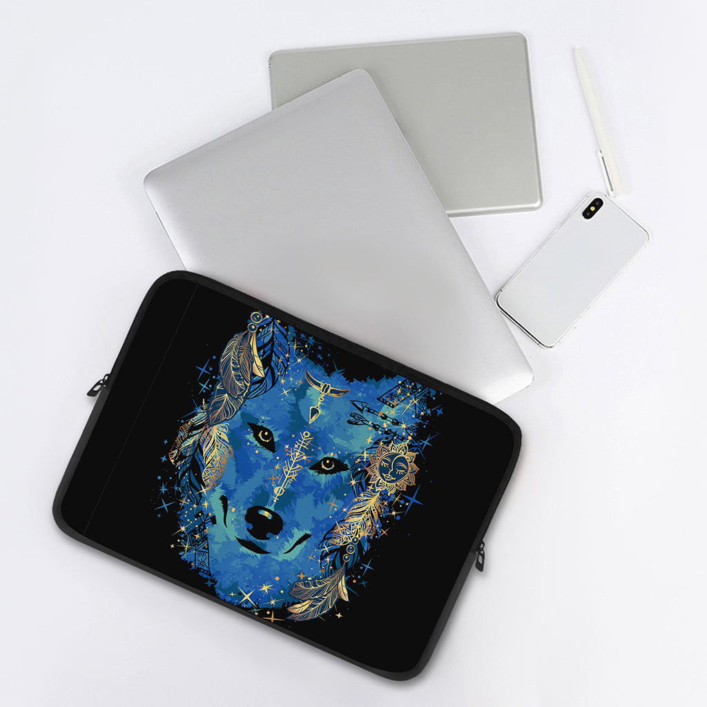 Native American Spiritual Wolf Print Laptop Sleeve