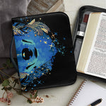 Native American Spiritual Wolf Print Leather Bible Cover