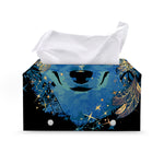Native American Spiritual Wolf Print Leather Tissue Box Cover