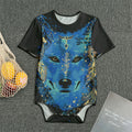 Native American Spiritual Wolf Print Men's Bodysuit