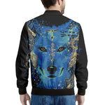 Native American Spiritual Wolf Print Men's Bomber Jacket