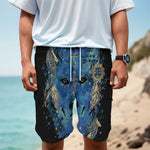 Native American Spiritual Wolf Print Men's Cargo Shorts