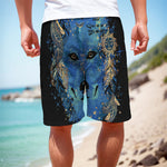 Native American Spiritual Wolf Print Men's Cargo Shorts