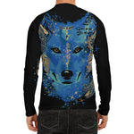 Native American Spiritual Wolf Print Men's Long Sleeve Rash Guard