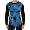 Native American Spiritual Wolf Print Men's Long Sleeve T-Shirt