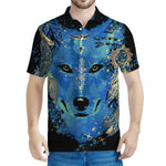 Native American Spiritual Wolf Print Men's Polo Shirt