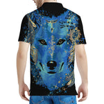 Native American Spiritual Wolf Print Men's Polo Shirt