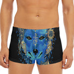 Native American Spiritual Wolf Print Men's Short Boxer Briefs