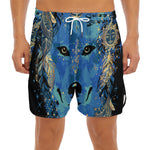 Native American Spiritual Wolf Print Men's Split Running Shorts