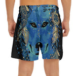 Native American Spiritual Wolf Print Men's Split Running Shorts
