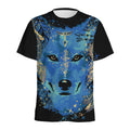 Native American Spiritual Wolf Print Men's Athletic T-Shirt