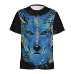 Native American Spiritual Wolf Print Men's Sports T-Shirt