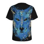 Native American Spiritual Wolf Print Men's Sports T-Shirt