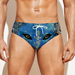 Native American Spiritual Wolf Print Men's Swim Briefs