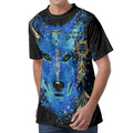 Native American Spiritual Wolf Print Men's Velvet T-Shirt
