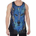 Native American Spiritual Wolf Print Men's Velvet Tank Top