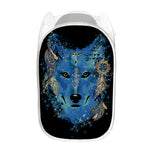Native American Spiritual Wolf Print Mesh Laundry Hamper