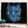 Native American Spiritual Wolf Print Pencil Pleat Curtains