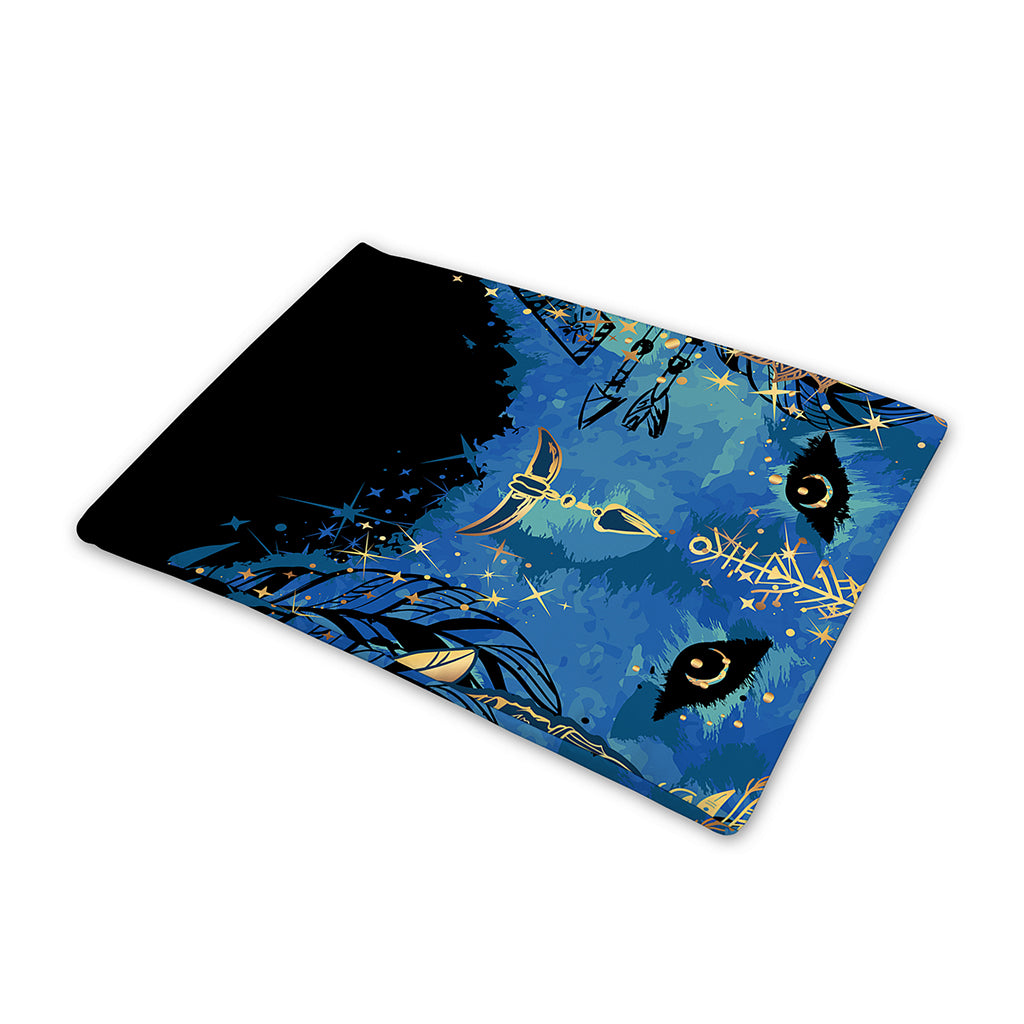 Native American Spiritual Wolf Print Pet Cooling Mat Cover