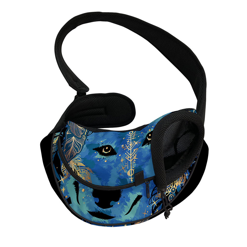 Native American Spiritual Wolf Print Pet Sling Carrier
